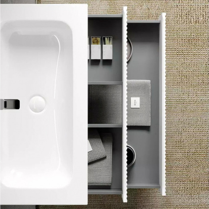 Тумба подвесная SANCOS Snob R 995х445х500, c двумя ящиками оснащенными доводчиками, Bianco, арт.SNR100W