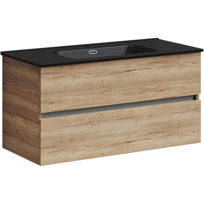 Тумба подвесная SANCOS Urban 990х450х550, c двумя ящиками оснащенными доводчиками, дуб галифакс натуральный , арт. UR100EG