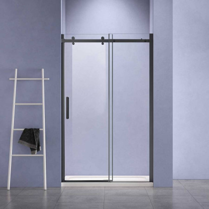 Душевая дверь Como-N VDS-4CN160CLB, 1600, черный, стекло прозрачное