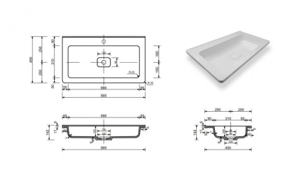 Тумба напольная под умывальник Kare Luxe 800х450 2 ящика (ШхГхВ) 798х446х860
