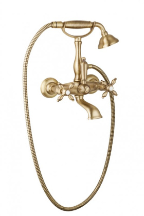 NOSTALGIA-VD-01-M Смеситель для ванны с ручным душем Исполнение: Хром, Ручки: Хром 