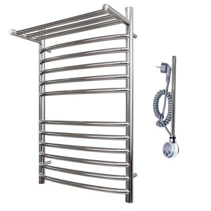 Полотенцесушитель электрический Point Альфа PN05158SPE П11 500x800 с полкой левый/правый, хром Полотенцесушитель электрический Point Альфа PN05158SPE П11 500x800 с полкой левый/правый, хром