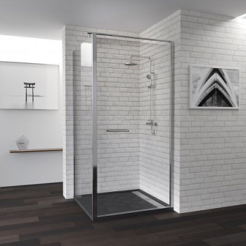 Душевой уголок RGW PA-48, 04084880-11, 80 х 100 x 185 см, дверь распашная, стекло прозрачное, хром, с полотенцедержателем