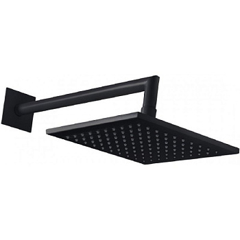 PORTA-TDDQ-30-NOP Верхний душ квадратный 300x300мм с изливом 350 мм, исполнение черный матовый