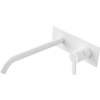 LEAF-BLI1-BIO Смеситель для раковины встраиваемый, однорычажный, излив и ручка на единой площадке, длина излива 23 см, исполнение белый матовый LEAF-BLI1-BIO Смеситель для раковины встраиваемый, однорычажный, излив и ручка на единой площадке, длина излива 23 см, исполнение белый матовый