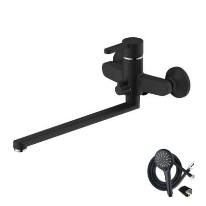 Смеситель ЧЕРНЫЙ д/ванны с длинным изливом TORRES, арт.17221TRB