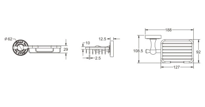 Мыльница, RG1004Q Rose, Бронза