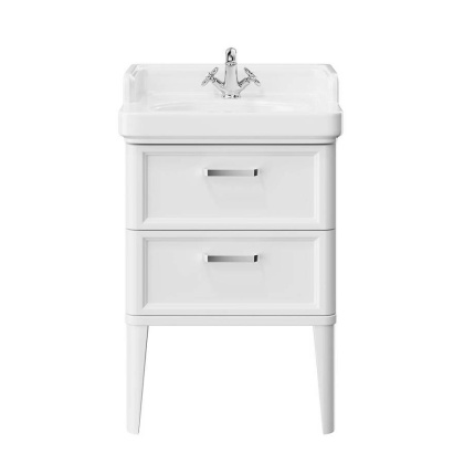 PO.M.60.2\WHT Тумба POMPEI напольная с 2 ящиками 60, белая глянцевая