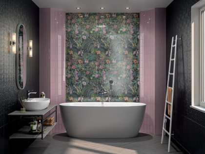 Плитка настенная 7230 Альвао черный (20см*50см*8,9мм) (11шт/1,1м2) матовая, структурная, м2