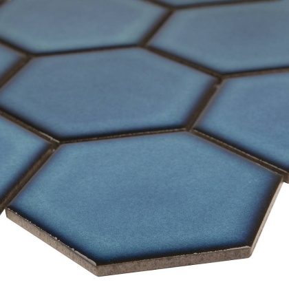 Керамическая мозаика, Hexagon big Deep Blue Glossy 95x110, Geometry Керамическая мозаика, Hexagon big Deep Blue Glossy 95x110, Geometry