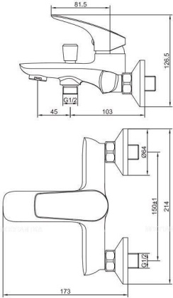 Смеситель для ванны с душем Aquanet Atletic AF310-20С