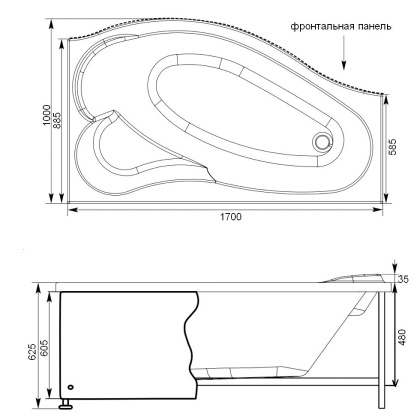 Панель боковая Aquanet Palma 60 R