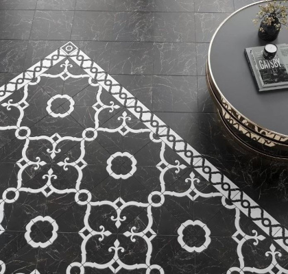 Декор ID89 Фрагонар наборный черный 1/4 розона 30*30*11 (уп/6шт), шт