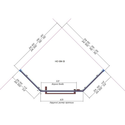 Душевой уголок RGW Hotel HO-084B 90х90 350608499-24 профиль Черный стекло матовое-сатинат