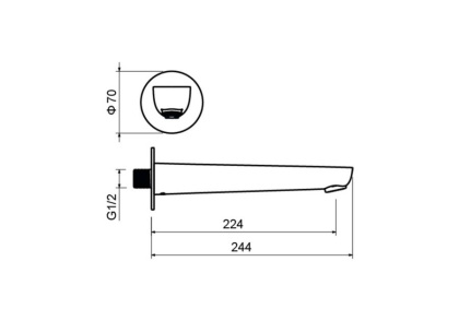 Излив для ванны 224 мм AQUATEK AQ1141CR БЕТТА