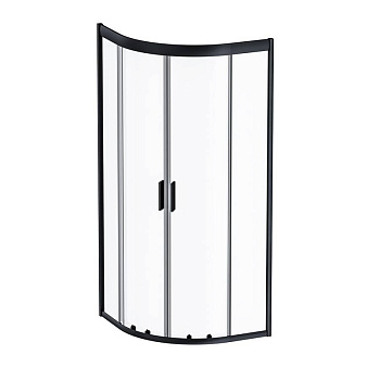 W90G-401-080BT Душевое ограждение Gem 1/4 Rond 80x80 стекло прозрачное, профиль Черный матовый, без