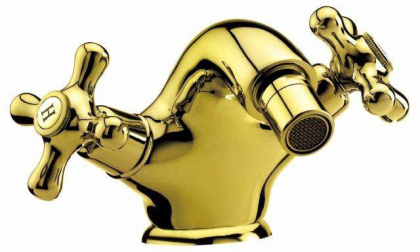 RETRO-C-BS1-03 Смеситель на биде с донным клапаном, золото