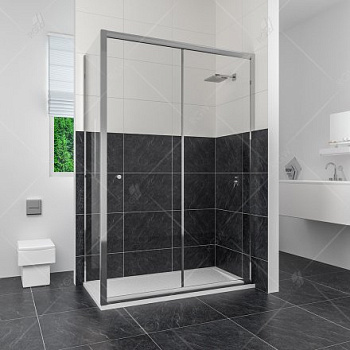 Душевой уголок RGW CL-45, 04094508-11, 100 х 80 x 185 см, дверь раздвижная, стекло прозрачное, хром