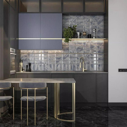 Сеттиньяно синий грань глянцевый 9,9x20x0,92