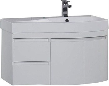 Тумба под раковину Aquanet Сопрано 95 R белый (2 дверцы 2 ящика)