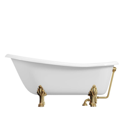 Ванна из литьевого мрамора 170х80 см Creto Corsica 24-1113 с золотыми ножками