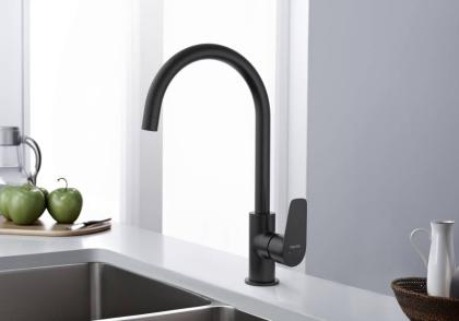 Смеситель для кухни AQUATEK, матовый черный AQ1182MB БЕТТА