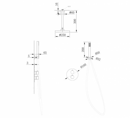 Душевая система ABBER Wasser Kreis AF8121RG скрытого монтажа без излива, розовое золото