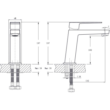 Смеситель для умывальника RUSH Thira (TR3625-11)