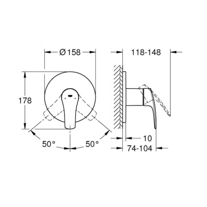 Смеситель Grohe Eurosmart 2021 для душа, 24042003 Смеситель Grohe Eurosmart 2021 для душа, 24042003