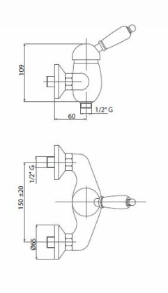 GIUBILEO-DM-01 Смеситель для душа однорычажный, исполнение хром