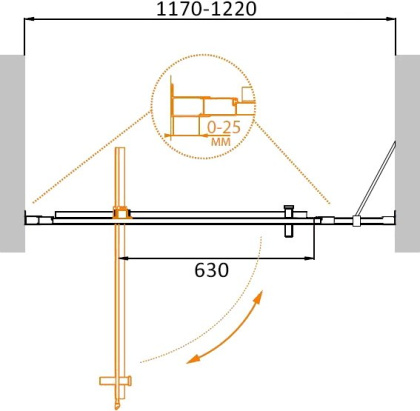 MOLVENO-BA-11-90+30-C-Cr-IV Душевая дверь