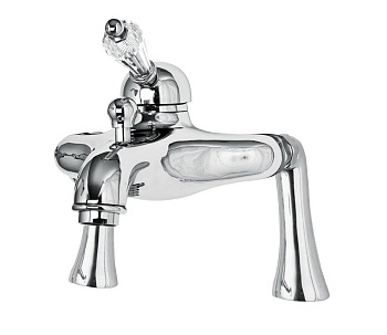 VINTAGE-PBVM-01-Sw-N Смеситель на борт ванны с ручным душем Исполнение: Хром, Ручки: Swarovski Nero 