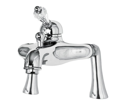 VINTAGE-PBVM-01-Sw-N Смеситель на борт ванны с ручным душем Исполнение: Хром, Ручки: Swarovski Nero 