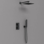 Душевой комплект VSFW-102TMB термостатический встраиваемый, двухрежимный, черный