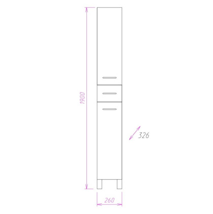 Пенал Onika Модерн 26 напольный, белый, универсальный