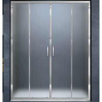 Душевая дверь Alpha VDS-3AL2160MT, 1600, хром, стекло текстурное