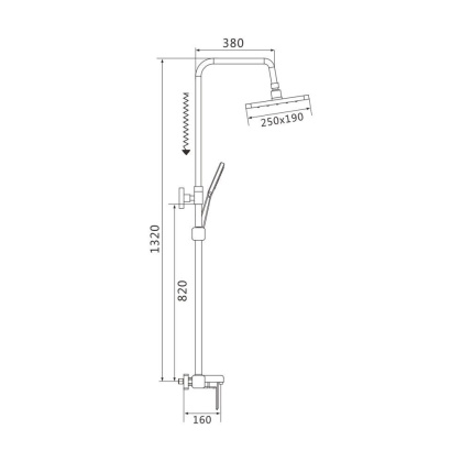 Душевая система Shevanik, латунь S8836H черный
