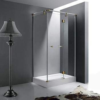 Душевой уголок RGW Viscount VI-41 80x100 профиль Белый Золото стекло прозрачное