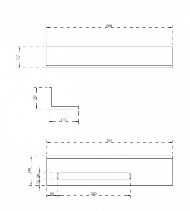 Полочка с полотенцедержателем для ванной комнаты ABBER Stein AS1655MB черная матовая