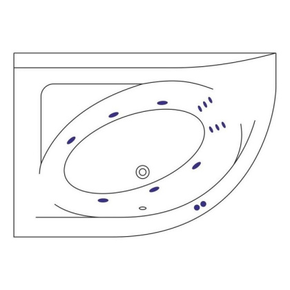 Ванна EXCELLENT Aquarella 150x100 (левая) "LINE" (золото)