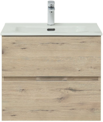 Тумба под раковину Aquanet Алвита New 60 2 ящика, дуб веллингтон белый