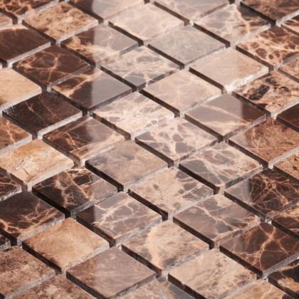 Мозаика натуральный мрамор DARK EMPERADOR POLISHED 20х20, Classic