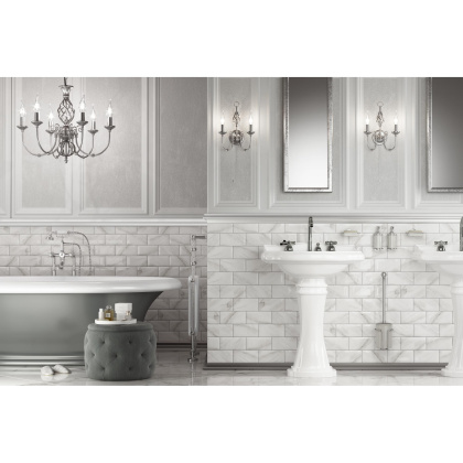 Плитка настенная 16073 Фрагонар белый грань 7,4*15*6,9(80шт/0,89м2), м2