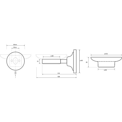 Мыльница Bemeta Retro Gold and Сhrom 144208028 Золото Хром