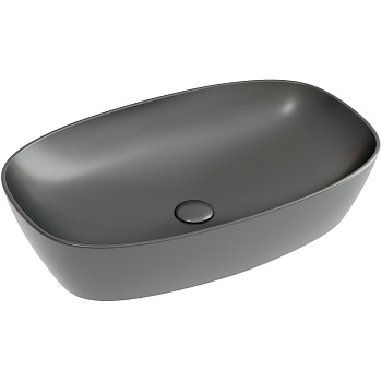 Умывальник чаша накладная овальная (цвет Темный Антрацит Матовый) Element 600*380*138мм