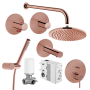 Набор встроенной душевой системы Origin на 3 направления, медь (верхняя лейка, излив, ручной душ, смеситель встроенный внешняя и внутренняя часть) Набор встроенной душевой системы Origin на 3 направления, медь (верхняя лейка, излив, ручной душ, смеситель встроенный внешняя и внутренняя часть)