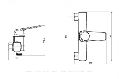 Смеситель для душа OneLife P02-200cr полимерный