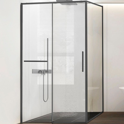 Душевой уголок Slim Soft VSR-1SS9014CLGM, 1400*900, вороненая сталь, стекло прозрачное