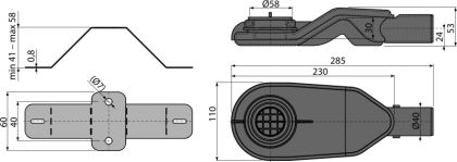 Экстра низкий сифон DN40 и комплект регулируемых ног