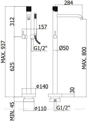 Смеситель для ванны с душем Paffoni Jo JO032NO